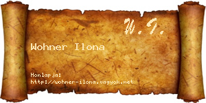 Wohner Ilona névjegykártya